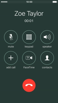 Press the end call icon to end the call.