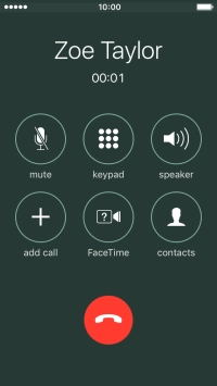 Press the end call icon to end the call.