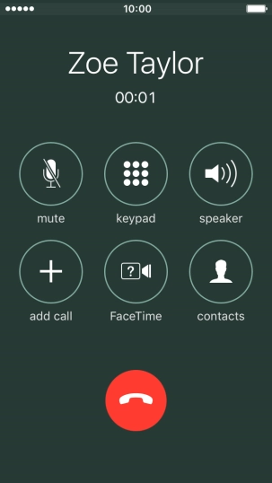 Press the end call icon to end the call.