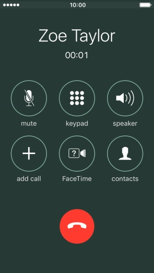Press the end call icon to end the call.