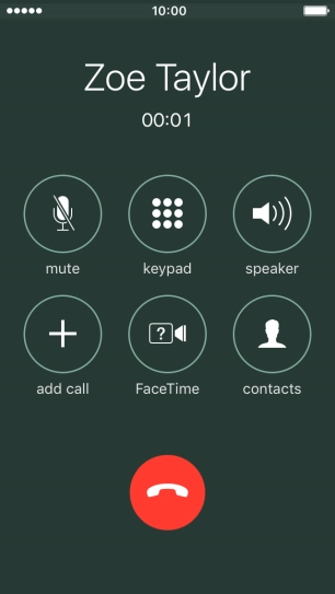 Press the end call icon to end the call.
