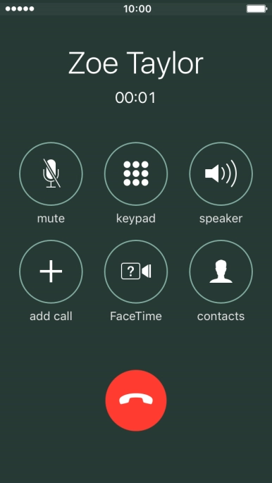 Press the end call icon to end the call.