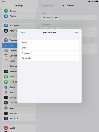 Press Description and key in the required name.