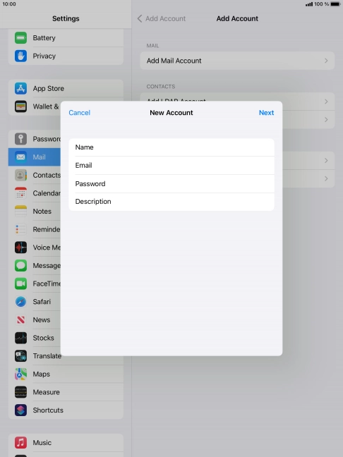 Press Description and key in the required name.