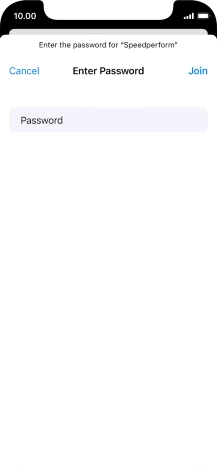 Key in the password for the Wi-Fi network and press Join.