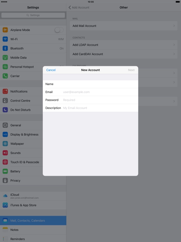 Press Email and key in your email address. Press Email and key in your email address.