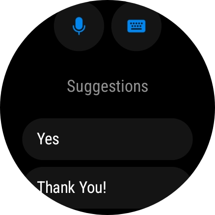 Press the microphone icon and follow the instructions on the screen to record and send the required reply.