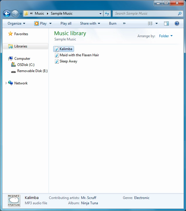Highlight the required file and move or copy it to the required location.