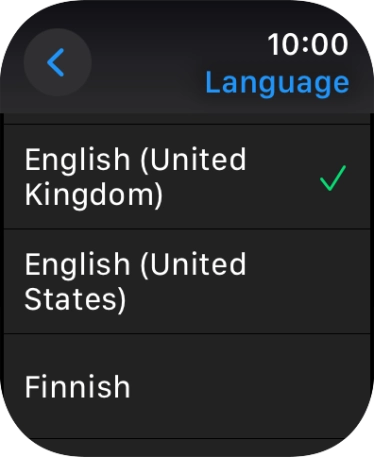 Press the required language.