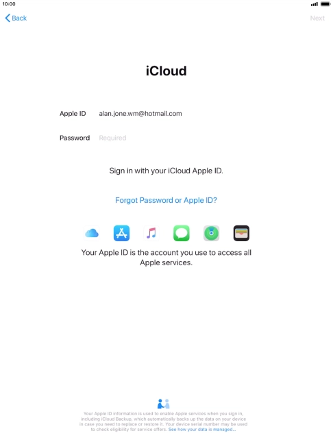 Press the field next to 