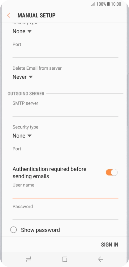 Press the field below 