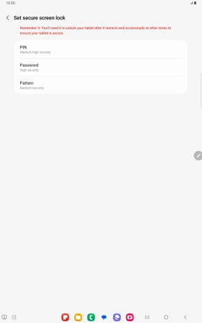 Press the required lock code and follow the instructions on the screen to create an additional lock code.