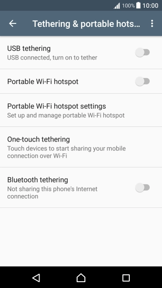 Press Portable Wi-Fi hotspot settings.