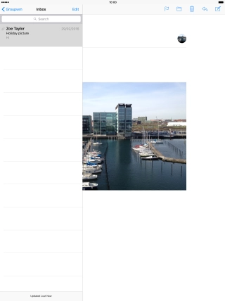 Press the name of the email account. Press the name of the email account.