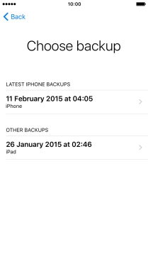 Press the required backup and your phone restores the contents of the selected backup. Follow the instructions on the screen to complete the activation.