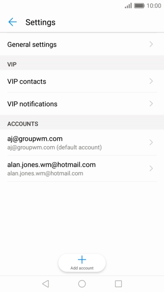 Press the required email account.
