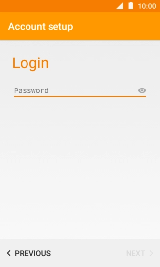 Press the text input field and key in the password for your email account.