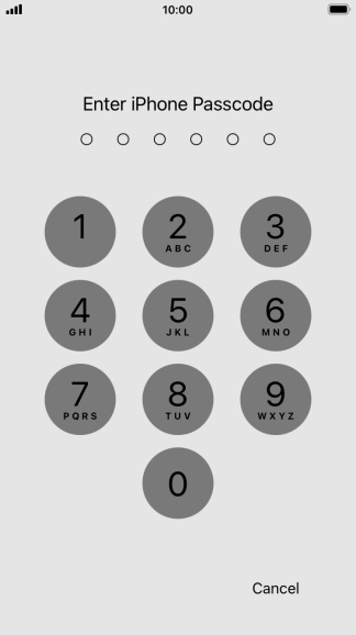 Use the phone lock code you created.