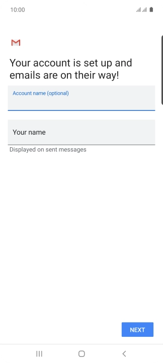 Press Your name and key in the required sender name.