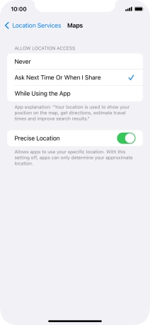 Press the required setting to turn the function on or off.