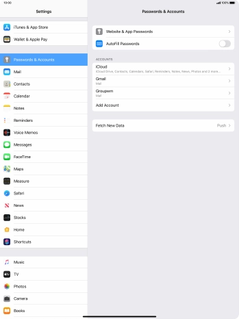 Press the required account.