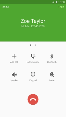 Press the end call icon.