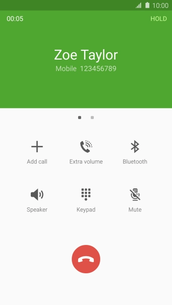 Press the end call icon.