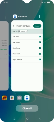 To end one running application, slide your finger upwards on the required application.