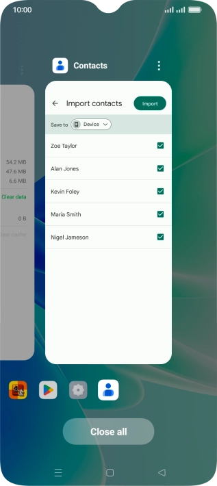 To end one running application, slide your finger upwards on the required application.