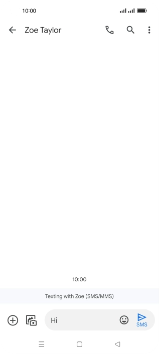 Press the send icon when you've finished your text message.