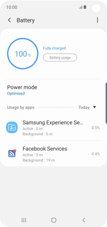 Press Power mode. Press Power mode.
