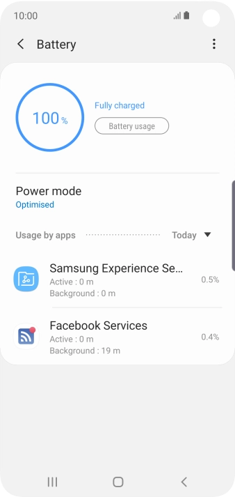 Press Power mode. Press Power mode.