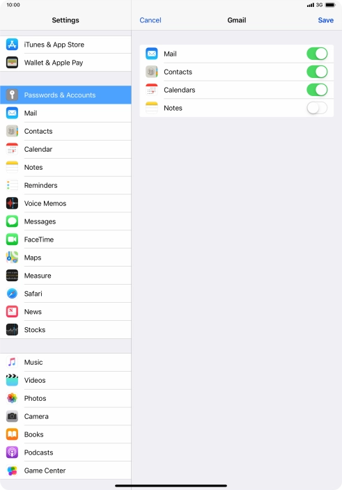 If this screen is displayed, you email account has been recognised and set up automatically. Follow the instructions on the screen to key in more information and finish setting up your tablet.