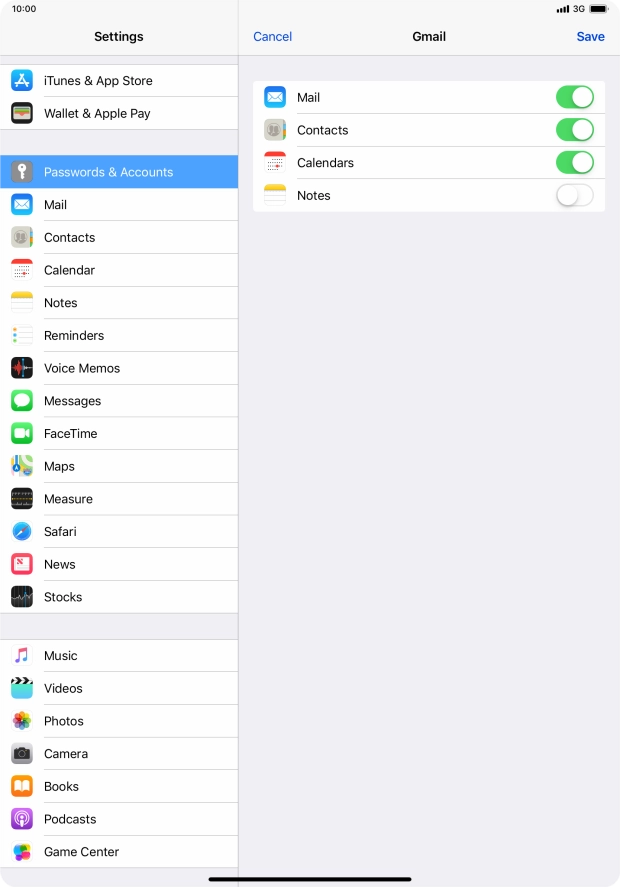 If this screen is displayed, you email account has been recognised and set up automatically. Follow the instructions on the screen to key in more information and finish setting up your tablet.