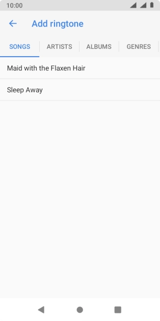 Press the required ring tone.