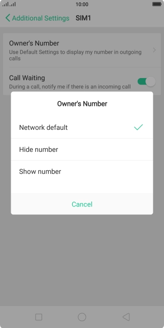 Press Show number to turn on caller identification.
