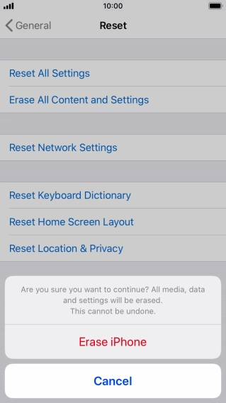 Press Erase iPhone.