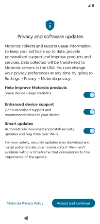 Press the indicators next to the required settings to select them.