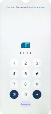 If your SIM is locked, key in your PIN and press arrow right.