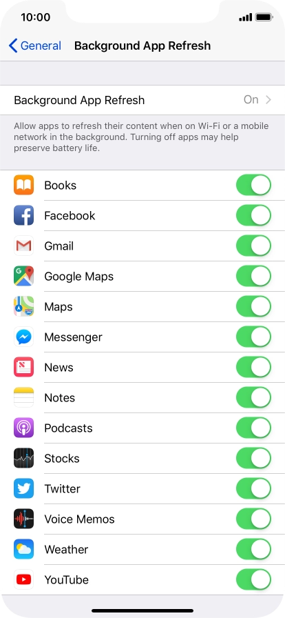 Press Background App Refresh.