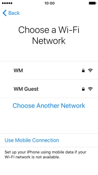 Press the required Wi-Fi network.