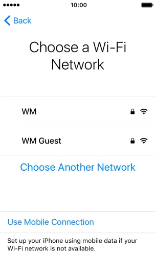 Press the required Wi-Fi network.