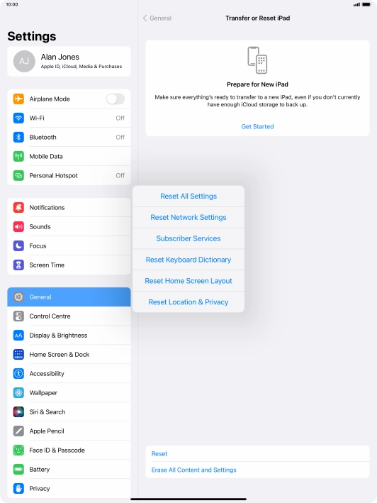 Press Reset All Settings.