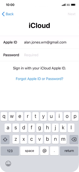 Press the field next to 