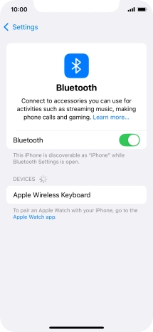 Press the required Bluetooth device and follow the instructions on the screen to pair the device with your phone.