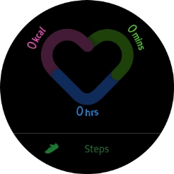 Press the pedometer icon. Press the pedometer icon.