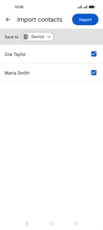 Press the fields next to the required contacts to select them.