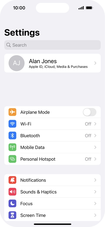 Press Personal Hotspot.
