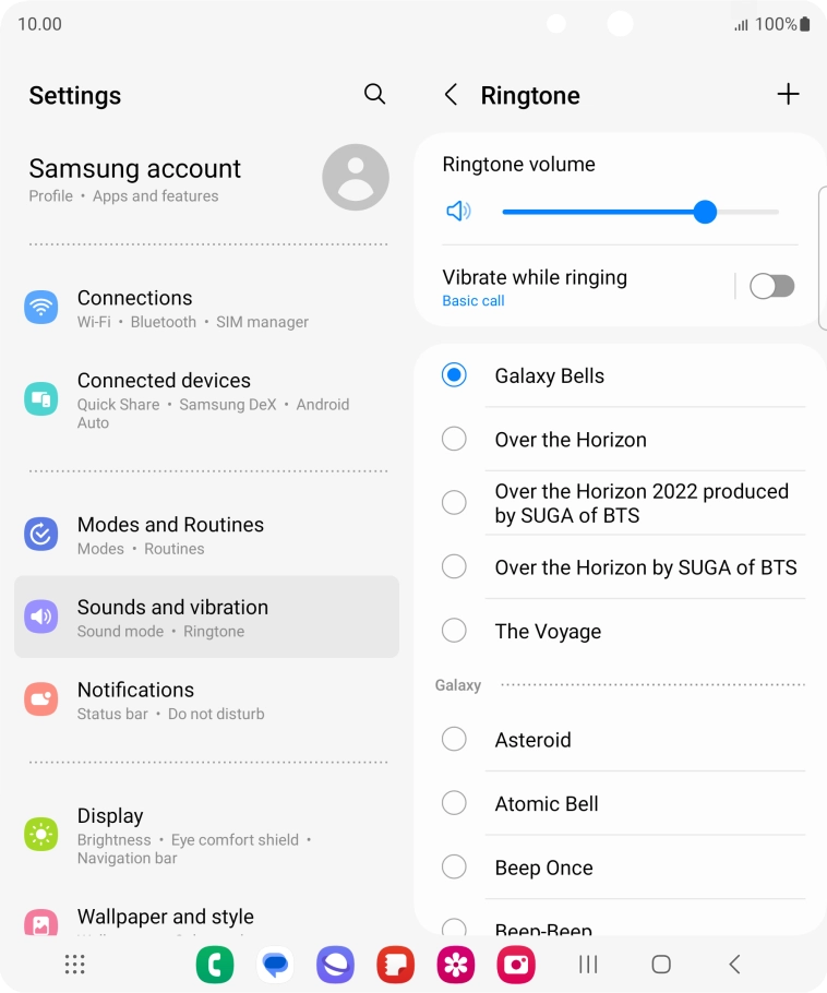 Press the required ring tones to hear them.
