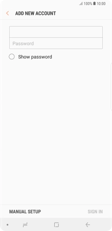 Press Password and key in the password for your email account.